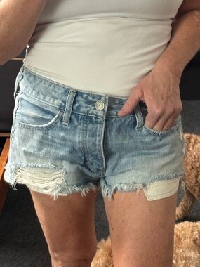 Abercrombie and Fitch Distressed Light Wash Denim Cutoff Shorts